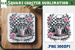 Square Coasters | Checkered | Retro Halloween Product Image 1