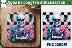 Square Coasters | Checkered | Retro Halloween Product Image 1