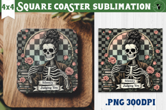 Square Coasters | Checkered | Retro Halloween Product Image 1