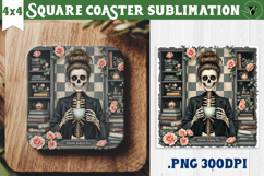Square Coasters | Checkered | Retro Halloween Product Image 1