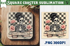 Square Coasters | Checkered | Retro Halloween Product Image 1