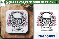 Square Coasters | Checkered | Retro Halloween Product Image 1