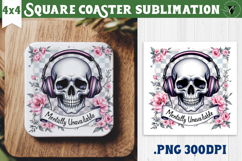 Square Coasters | Checkered | Retro Halloween Product Image 1