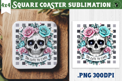 Square Coasters | Checkered | Retro Halloween Product Image 1