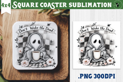 Square Coasters | Checkered | Retro Halloween Product Image 1
