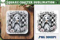 Square Coasters | Checkered | Retro Halloween Product Image 1