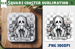 Square Coasters | Checkered | Retro Halloween Product Image 1