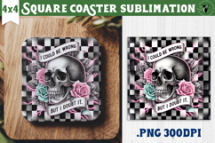 Square Coasters | Checkered | Retro Halloween Product Image 1