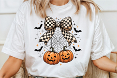 Checkered Bow Halloween Pumpkin PNG Product Image 2