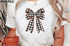 Checkered Coquette Christmas Lights Bow Product Image 2
