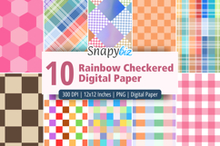 Rainbow Checkered Seamless Digital Paper Product Image 1