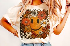Smiley Face Png, Sublimation Design, Retro Png, Fall Autumn Product Image 2