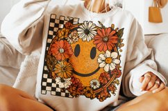 Smiley Face Png, Sublimation Design, Retro Png, Fall Autumn Product Image 1