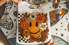 Smiley Face Png, Sublimation Design, Retro Png, Fall Autumn Product Image 3
