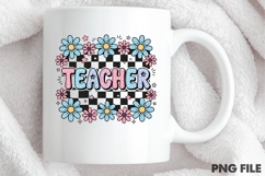 Checkered Floral Teacher Sublimation Design Product Image 4
