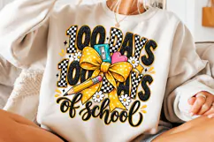 Checkered Glitter 100 Days of School PNG Product Image 3