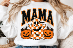Checkered Halloween Mama Shirt PNG Product Image 2