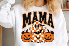 Checkered Halloween Mama Shirt PNG Product Image 3