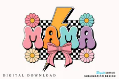 Checkered Mama Coquette PNG, Mama PNG, Mama Coquette Bow PNG Product Image 1
