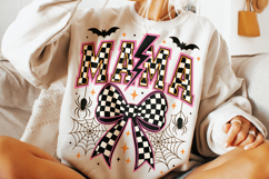 Halloween Mama Checkered PNG, Spooky Mama PNG, Mom Halloween Product Image 3