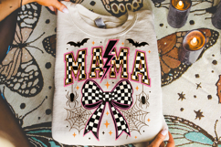 Halloween Mama Checkered PNG, Spooky Mama PNG, Mom Halloween Product Image 1