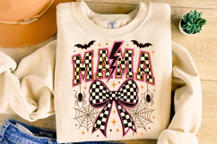 Halloween Mama Checkered PNG, Spooky Mama PNG, Mom Halloween Product Image 4