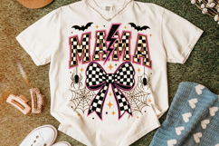 Halloween Mama Checkered PNG, Spooky Mama PNG, Mom Halloween Product Image 5