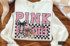 Checkered Football Pink Out PNG Product Image 3