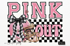 Checkered Football Pink Out PNG Product Image 4