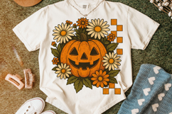 Halloween Checkered Pumpkin PNG, Spooky Season PNG, Fall PNG Product Image 6
