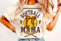 Softball Mama PNG, Retro Softball PNG, Softball Coquette PNG Product Image 1