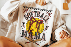 Softball Mama PNG, Retro Softball PNG, Softball Coquette PNG Product Image 2