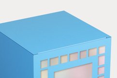 Checkered Square Window Cuttable Cube Gift Box SVG Template