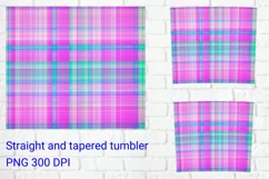 Checkered skinny tumbler sublimation wrap 20 Oz Product Image 2