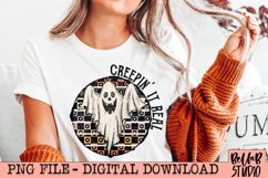 Checkered Retro Ghost PNG Sublimation Design,Creepin It Real Product Image 1