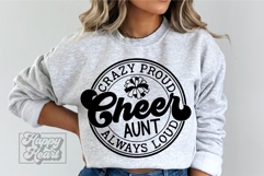 Crazy Proud Always Loud Cheer Aunt SVG PNG Product Image 2