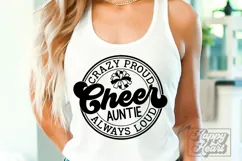 Crazy Proud Always Loud Cheer Auntie SVG PNG Product Image 1
