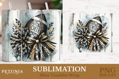 Football and Cheer Mom Sublimation Png Design Being used as as a Football Cheer Mom Tumbler Wrap Print