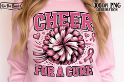 Cheer for a Cure PNG Breast Cancer Awareness Sublimation Product Image 1