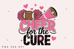Cheer For The Cure PNG, Football PNG, Pink Ribbon PNG Product Image 1