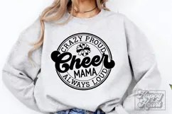 Crazy Proud Always Loud Cheer Mama SVG PNG Product Image 4