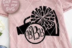 Cheer Monogram svg Pom Pom png Megaphone and poms clip art Product Image 2