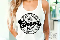 Crazy Proud Always Loud Cheer Mom SVG PNG Product Image 1