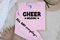 Cheer mom Sleeve, Cheer mom vibes SVG, Mother's Day SVG Product Image 2