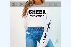 Cheer mom Sleeve, Cheer mom vibes SVG, Mother's Day SVG Product Image 1