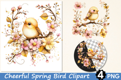 Cheerful Spring Bird Clipart Product Image 1