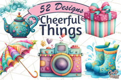 Everyday Objects Whimsical Clip Art PNG, Home Decor Clipart Product Image 1