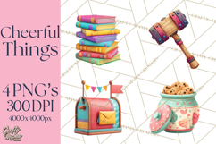 Everyday Objects Whimsical Clip Art PNG, Home Decor Clipart Product Image 1