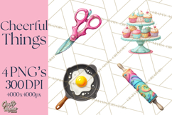 Everyday Objects Whimsical Clip Art PNG, Home Decor Clipart Product Image 1