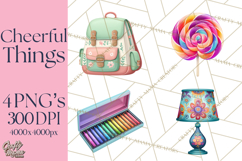 Everyday Objects Whimsical Clip Art PNG, Home Decor Clipart Product Image 1